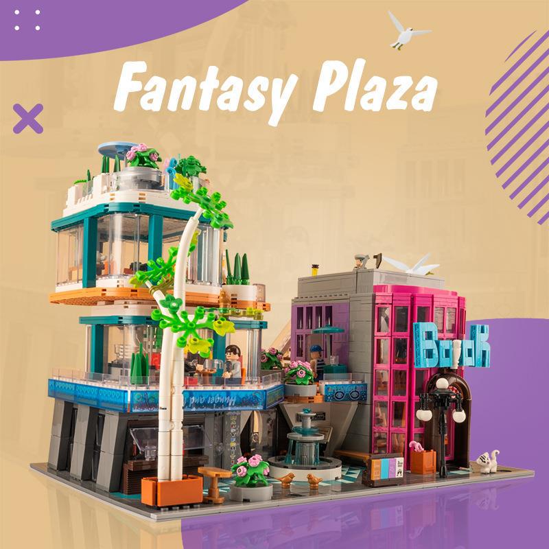Box Street View Fantasy Plaza Children's Puzzle Block Toys - TryKid