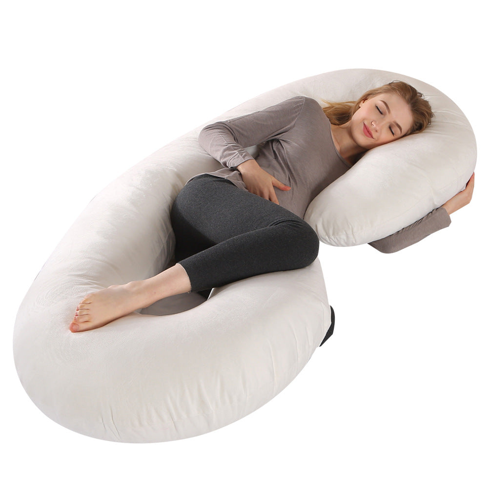 Crystal Velvet C-type Pregnancy Pillow For Sleeping On The Side - TryKid