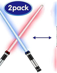 Lightsaber Kids - 2 Pack - LED Light Up Saber With Sound Retractable 7 Colors Light Saber Sword For Boys Kids Party Favors - TryKid
