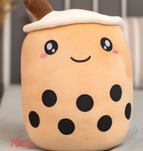 Cute Fruit Drink Plush Stuffed Soft Strawberry Milk Tea Plush Boba Tea Cup Toy Bubble Tea Pillow Cushion Kids Gift - TryKid