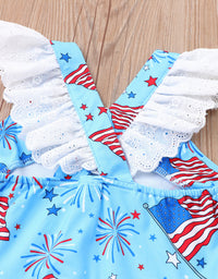 Kids Summer Sleeveless Firework Flag Dress
