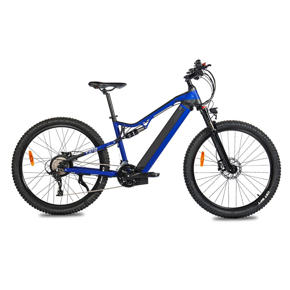 500W Electric Bike - 27.5 Inches 500W 48V 27 Speed Blue Ebike - Bafang Motor - TryKid