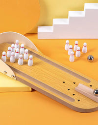 Table Top Mini Bowling Game Set-Tabletop Wooden Board Mini Arcade Desktop Tiny Bowling Shooting Alley Office Desk Stress Relief Gadgets Small Finger Toys Gag Gifts For MenWomen Kids Teens Boys - TryKid
