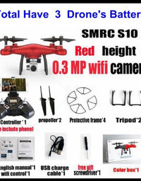 Sales Promotion WiFi 2MP Camera With S10 SMRC FPV Quadcopter Drone Helicopter UAV Micro Remote Control Toy RACER KIT Aircraft - TryKid
