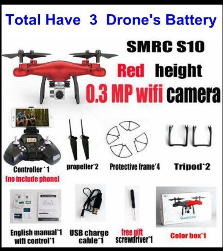 Sales Promotion WiFi 2MP Camera With S10 SMRC FPV Quadcopter Drone Helicopter UAV Micro Remote Control Toy RACER KIT Aircraft - TryKid