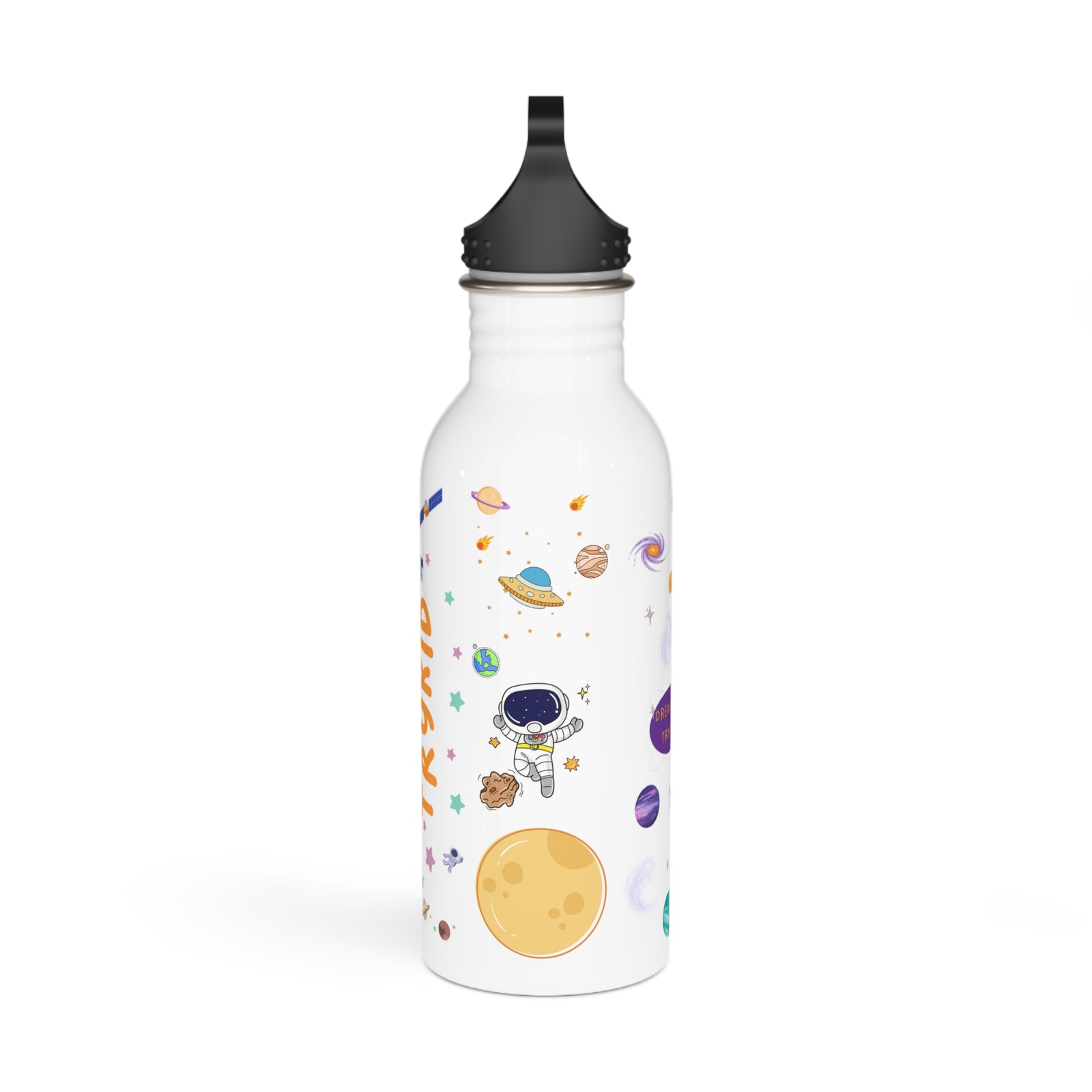 Galactic Adventure Stainless Steel Water Bottle - Fun Astronaut and Rocket Ship Design for Kids and Parents - Trendy and Cool Hydration by TryKid