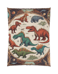 Dino Galactic Blaze: Explore the Cosmos with our Dinosaur Planets and Fire-themed Kids' Comforter - Ignite Imagination in the Bedroom!
