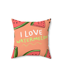 TRYKID Logo and I Love Watermelon Spun Polyester Square Pillow
