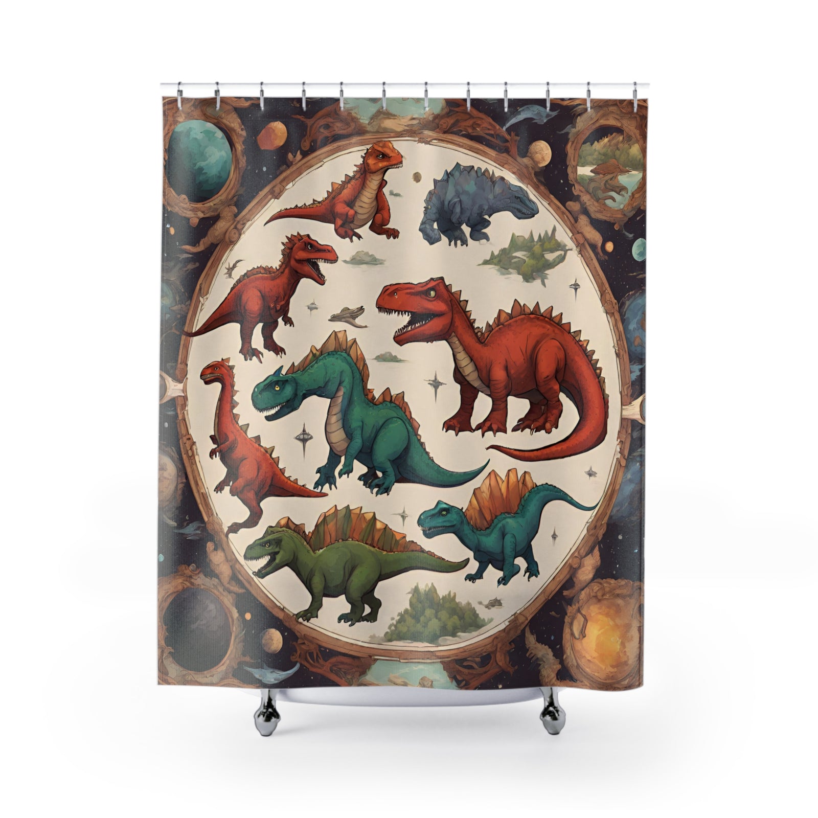 Dinosaur-Inspired Shower Curtains: Trendy and Cool Designs for Kids' Bathrooms - Transform Bath Time with Our Latest Collection!