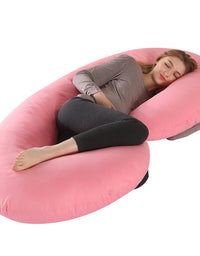 Crystal Velvet C-type Pregnancy Pillow For Sleeping On The Side - TryKid
