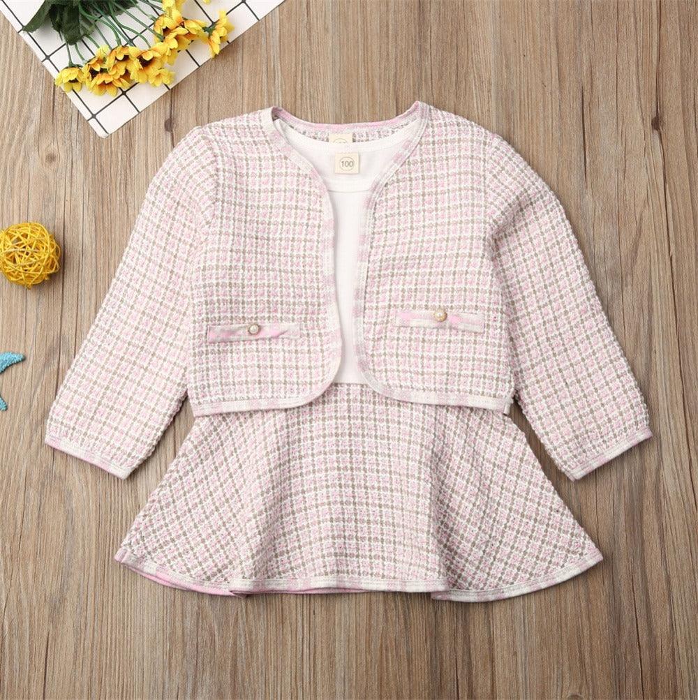Long-sleeved Dresses Two-piece Children's Baby Small Incense Wind Suit - TryKid