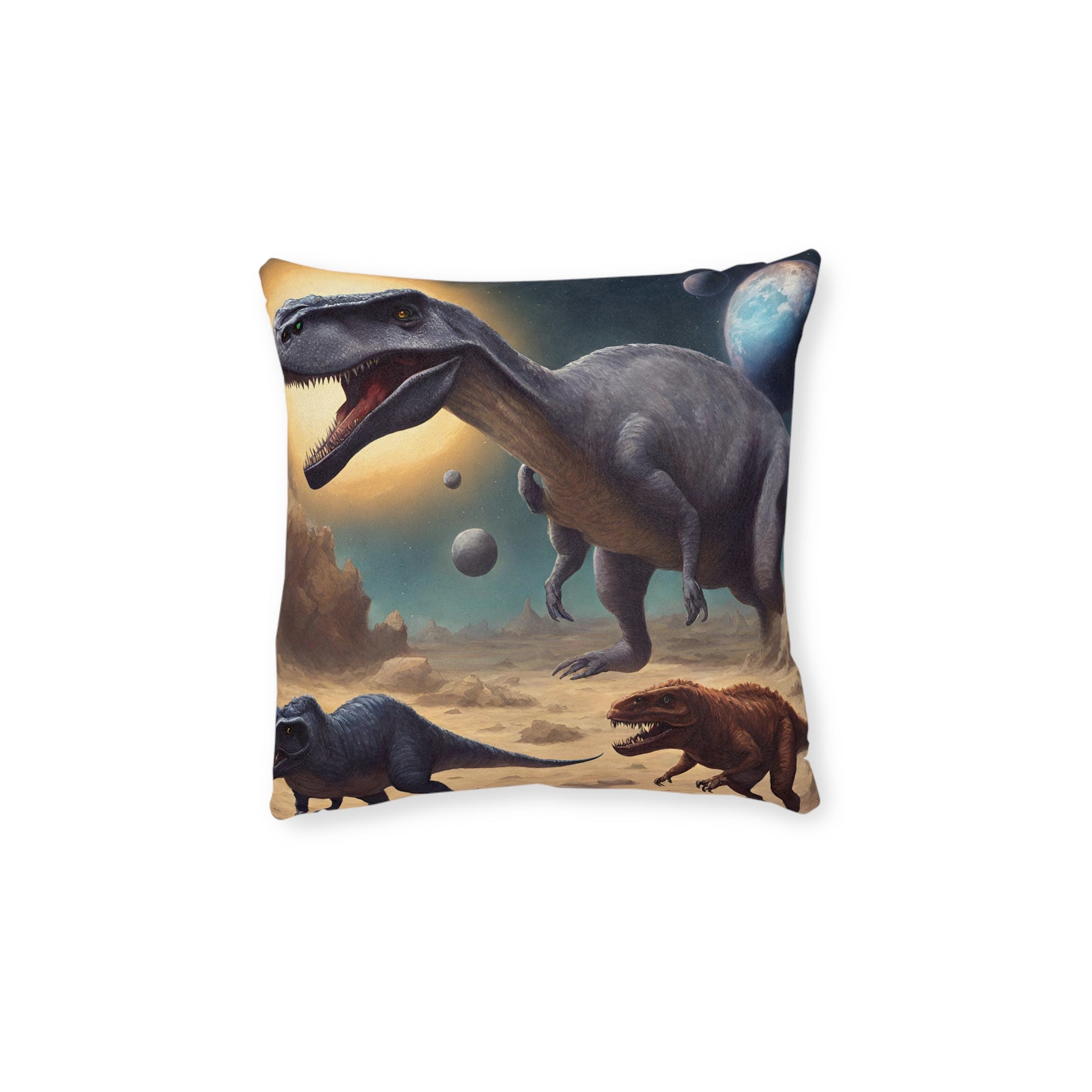 Square Dinosaur Design Pillow: 2-Way Reversible Comfort for a Roaring Bedroom Upgrade
