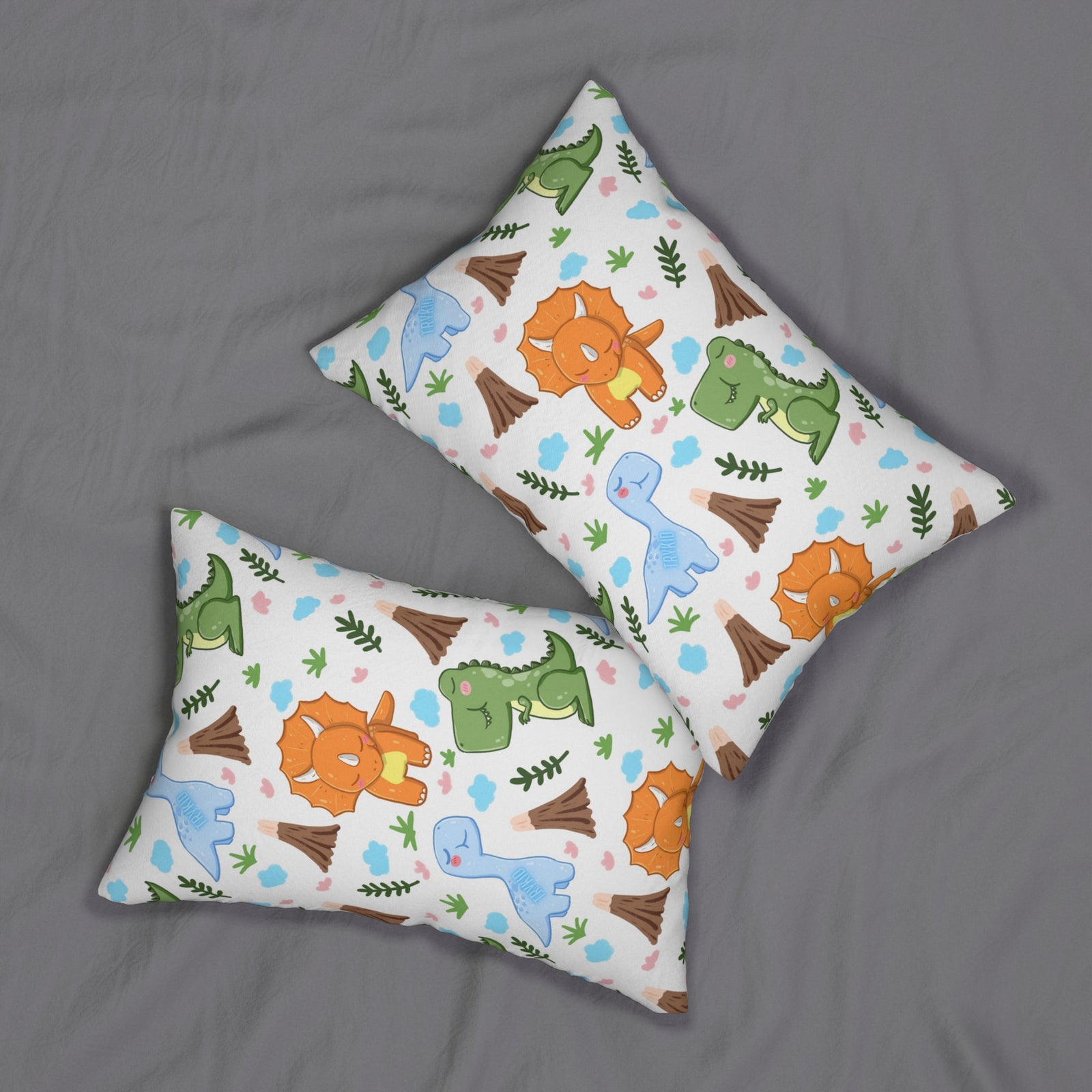 TryKid's Dino Haven Pillow - Vibrant Dinosaur and Tree Design for a Fun and Cozy Kids' Bedroom - Best in New Trending Designs