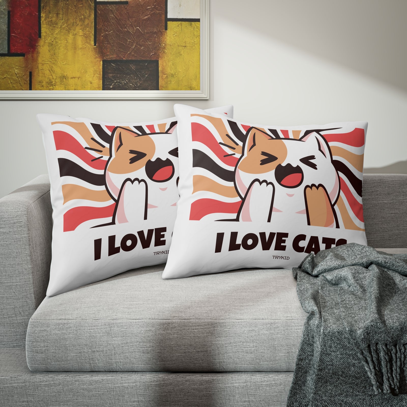 TRYKID Cat Lover Pillow Sham