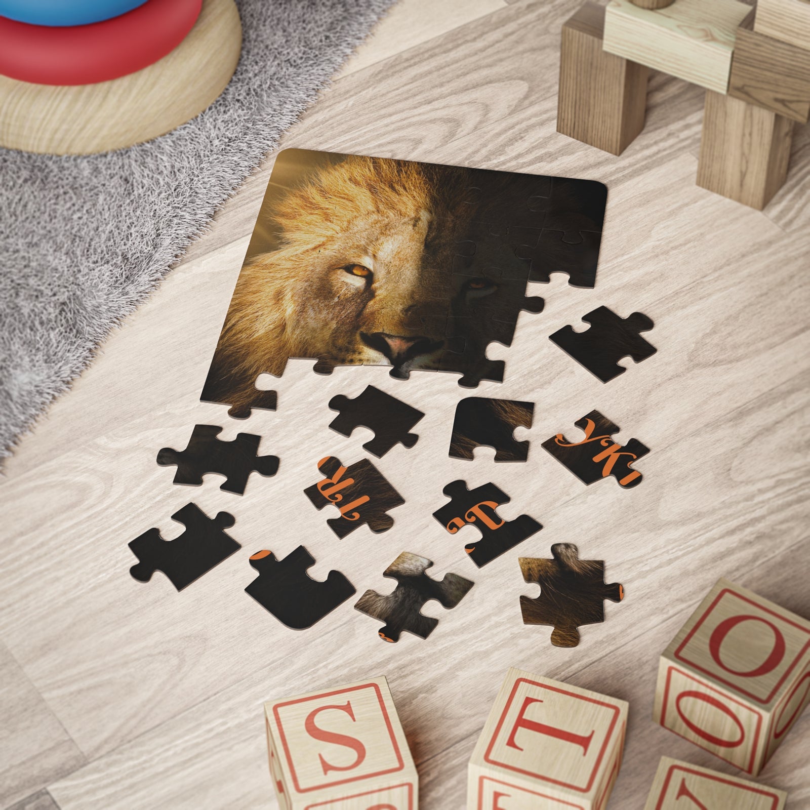 kids puzzle lion image Trykid 30 PC puzzle