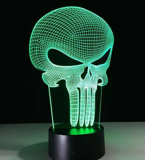 3D LED Color Night Light Changing Lamp Halloween Skull Light Acrylic 3D Hologram Illusion Desk Lamp For Kids Gift - TryKid