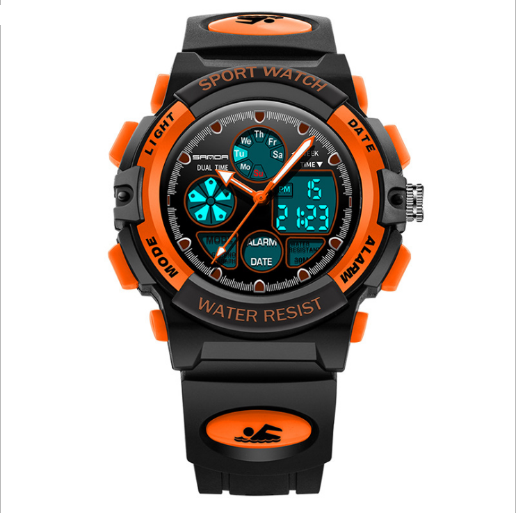 Kids Watch Sports Shock Cartoon Led Digital Wristwatch Alarm Clock Boys Girls Dual Display Wristwatches - TryKid