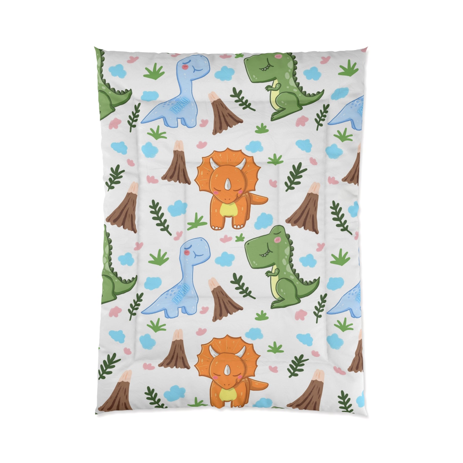 TryKid's Dino Haven Comforter - Vibrant Dinosaur and Tree Design for a Fun and Cozy Kids' Bedroom - Best in New Trending Designs