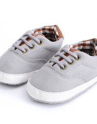 Solid color casual lace soft bottom baby canvas shoes baby shoes toddler shoes - TryKid
