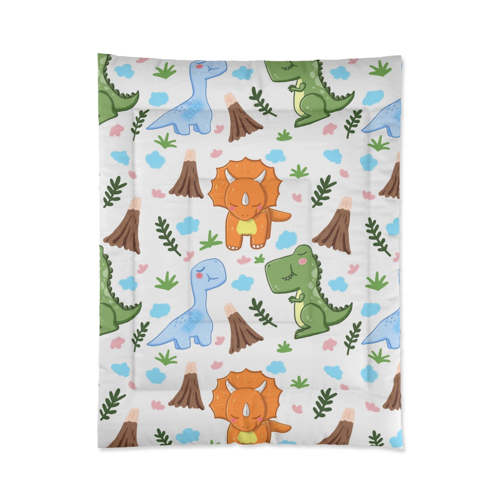 TryKid's Dino Haven Comforter - Vibrant Dinosaur and Tree Design for a Fun and Cozy Kids' Bedroom - Best in New Trending Designs