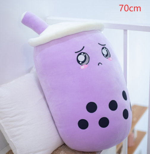 Cute Fruit Drink Plush Stuffed Soft Strawberry Milk Tea Plush Boba Tea Cup Toy Bubble Tea Pillow Cushion Kids Gift - TryKid