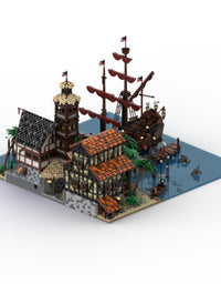 Modular Building Toys For Pirate Town Ship Port Terminal Building - TryKid
