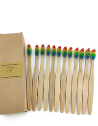 12 Bamboo charcoal environmentally friendly toothbrushes
