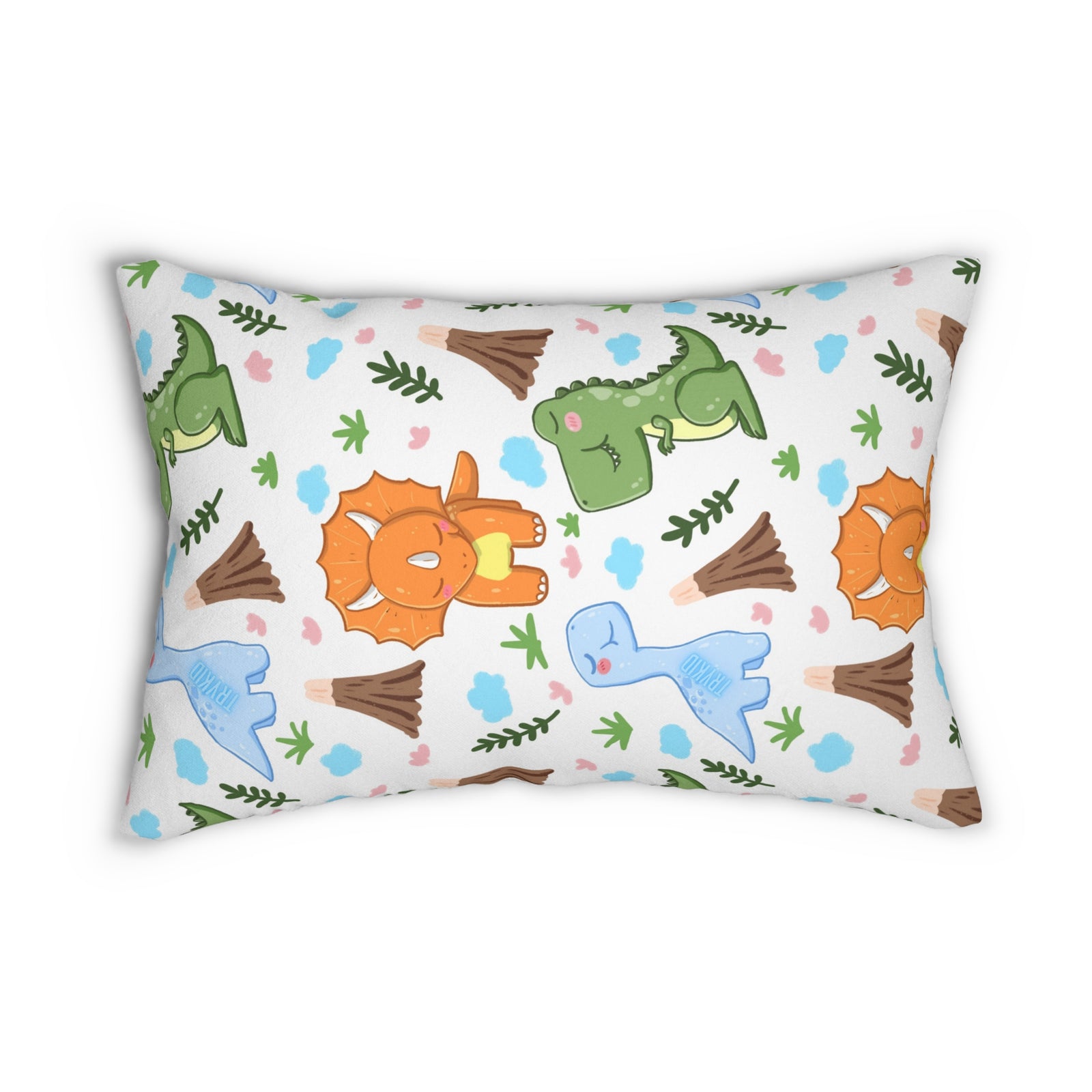 TryKid's Dino Haven Pillow - Vibrant Dinosaur and Tree Design for a Fun and Cozy Kids' Bedroom - Best in New Trending Designs