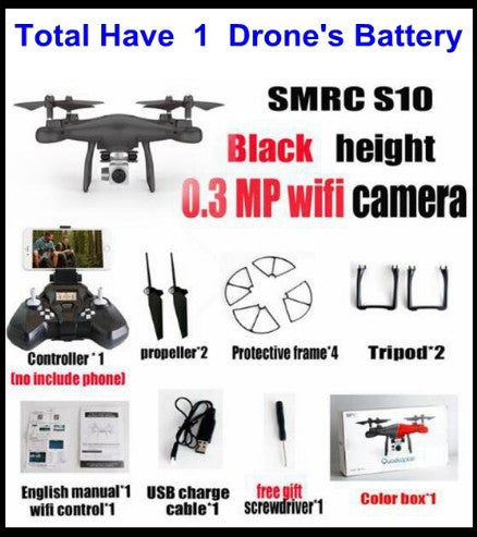 Sales Promotion WiFi 2MP Camera With S10 SMRC FPV Quadcopter Drone Helicopter UAV Micro Remote Control Toy RACER KIT Aircraft - TryKid