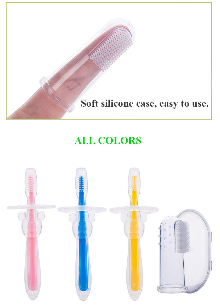 Silicone Baby Toothbrush Kids Teether Training Tool Clear Massager - TryKid