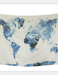 Blue map tapestry INS hang cloth rental room bedroom background decorative cloth - TryKid
