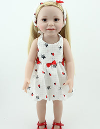 Blond Long Hair Full Vinyl Dolls 18\'Lifelike Handmade Baby Dolls Full Body Silicone Toy Kids Fashion Play Doll
