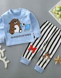 Kids Pajamas Sets Baby Boys Girls Cotton Long Sleeved - TryKid
