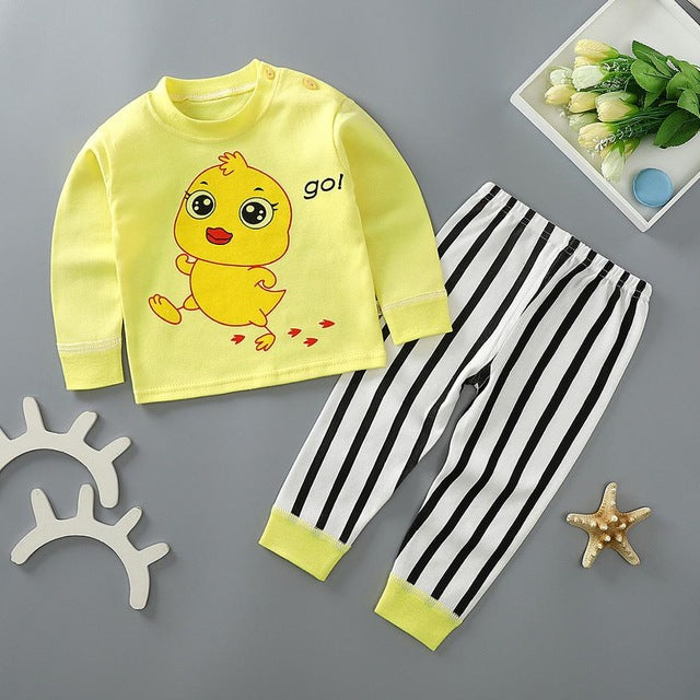 Kids Pajamas Sets Baby Boys Girls Cotton Long Sleeved - TryKid