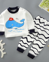 Kids Pajamas Sets Baby Boys Girls Cotton Long Sleeved - TryKid
