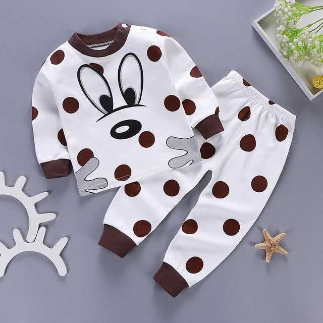 Kids Pajamas Sets Baby Boys Girls Cotton Long Sleeved - TryKid