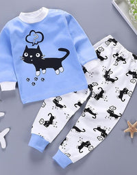 Kids Pajamas Sets Baby Boys Girls Cotton Long Sleeved - TryKid
