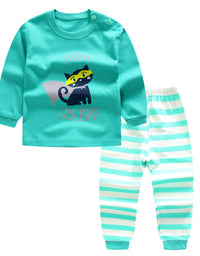 Children's Home Wear Long Sleeve Baby Thermal Pajamas Baby Underwear Set Kids - TryKid
