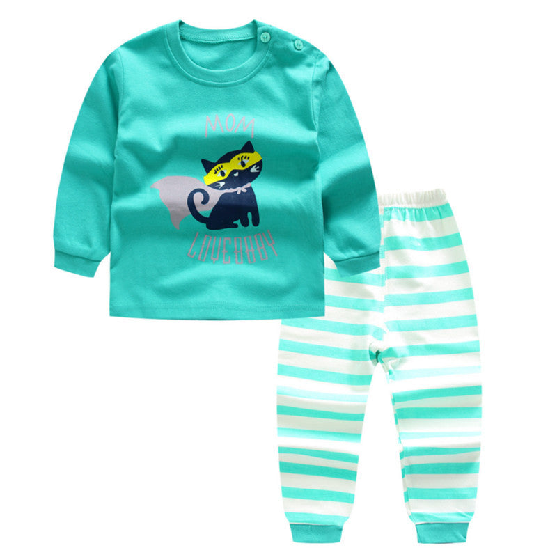 Children's Home Wear Long Sleeve Baby Thermal Pajamas Baby Underwear Set Kids - TryKid