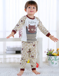 Children's Home Wear Long Sleeve Baby Thermal Pajamas Baby Underwear Set Kids - TryKid
