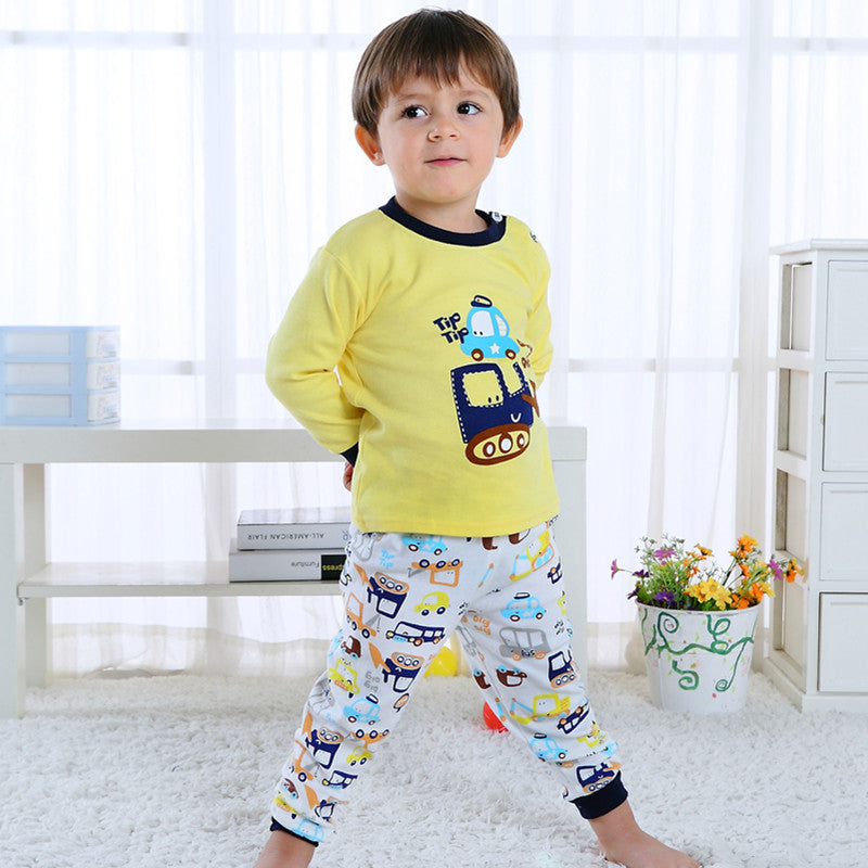 Children's Home Wear Long Sleeve Baby Thermal Pajamas Baby Underwear Set Kids - TryKid