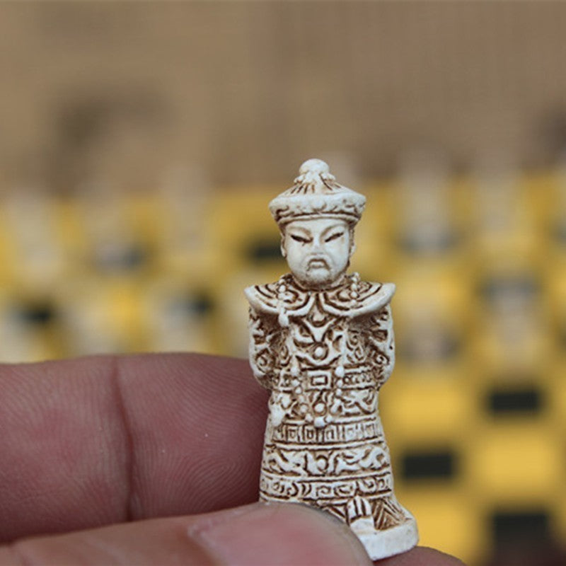 New Antique Chess Small Leather Chess Board Qing Bing - TryKid
