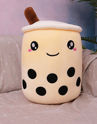 Cute Fruit Drink Plush Stuffed Soft Strawberry Milk Tea Plush Boba Tea Cup Toy Bubble Tea Pillow Cushion Kids Gift - TryKid
