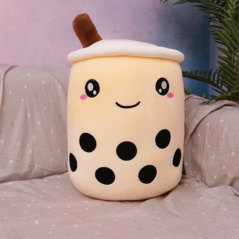 Cute Fruit Drink Plush Stuffed Soft Strawberry Milk Tea Plush Boba Tea Cup Toy Bubble Tea Pillow Cushion Kids Gift - TryKid