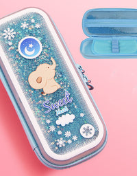 Sakura Quicksand Pencil Case for Primary School Students Large-capacity Cute Liquid Creative Pencil Case - TryKid
