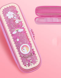 Sakura Quicksand Pencil Case for Primary School Students Large-capacity Cute Liquid Creative Pencil Case - TryKid
