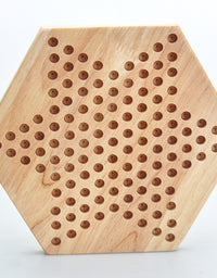 Wooden Puzzle Desktop Hexagon Checkers - TryKid
