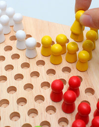 Wooden Puzzle Desktop Hexagon Checkers - TryKid
