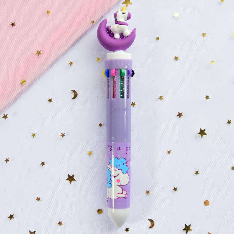 Girly Heart Cartoon Multicolor Press Ballpoint Pen - TryKid