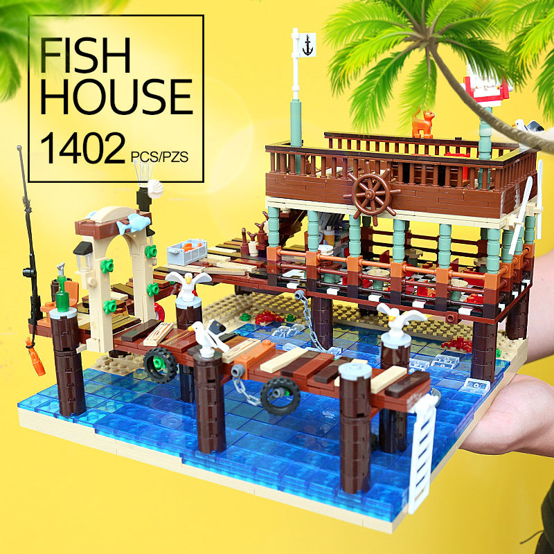 Blocks Bricks Old Fishing House Series Captain's Wharf Toys For Kids Christmas Gifts - TryKid